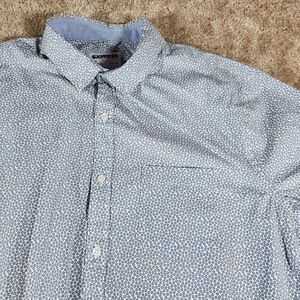 Express Shirt Mens Button Slim Soft Wash White Long Sleeve AOP XXL Cotton